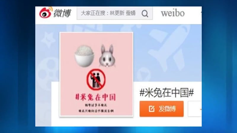 米兔在中国（视频截图）