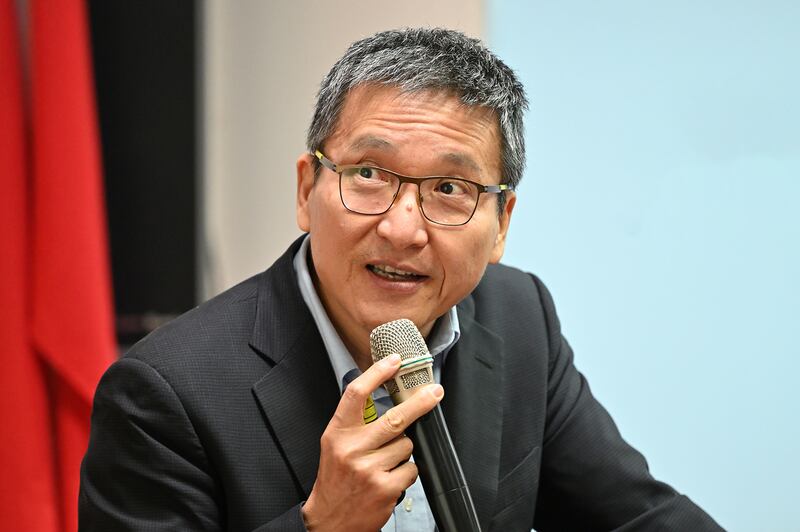 2021年3月8日,淡江大學教授張五岳:北京對台將堅持一中反獨、一中促融、一中促統三原則。(鍾廣政 攝)