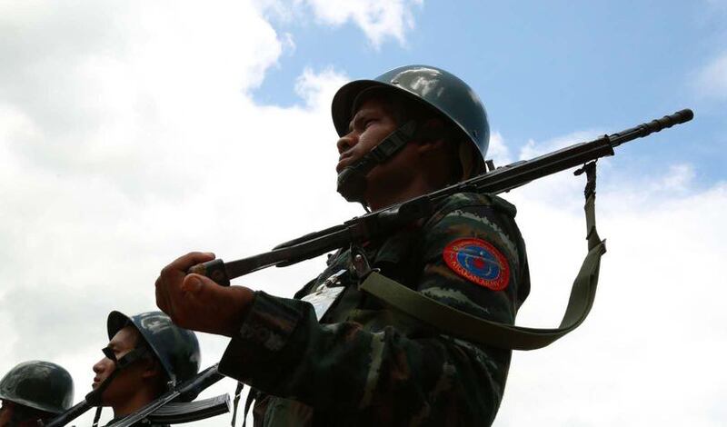 ရက္ခိုင့်တပ်တော် (AA) တပ်ဖွဲ့ဝင်များအား တွေ့ရစဥ်။ (Photo: AA)