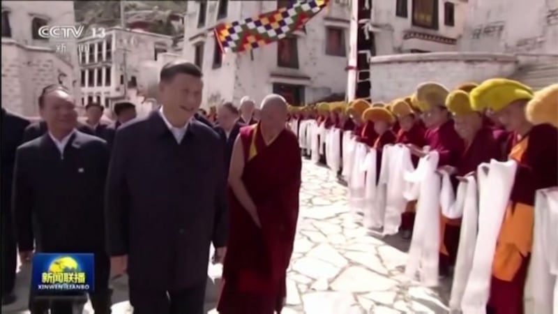 2021年7月习近平考察西藏自治区。(路透截图)