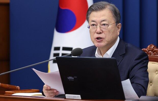 문재인 한국 대통령.