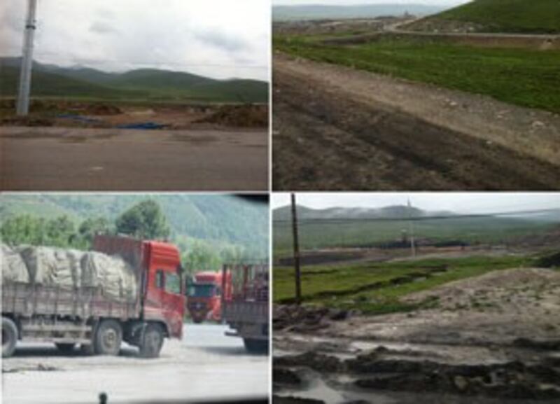 图片：青海一带被过度开发的矿产资源致生态环境遭严重破坏。（青海境内受访人提供）