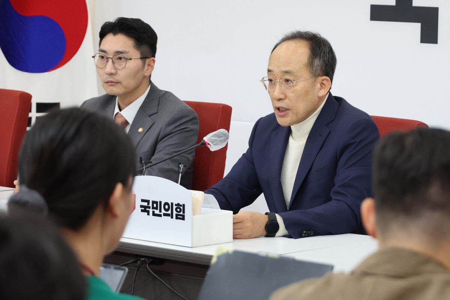 국민의힘 추경호 원내대표가 지난 20일 오후 서울 여의도 국회에서 국정감사 및 정치 현안 관련 기자간담회를 하고 있다.