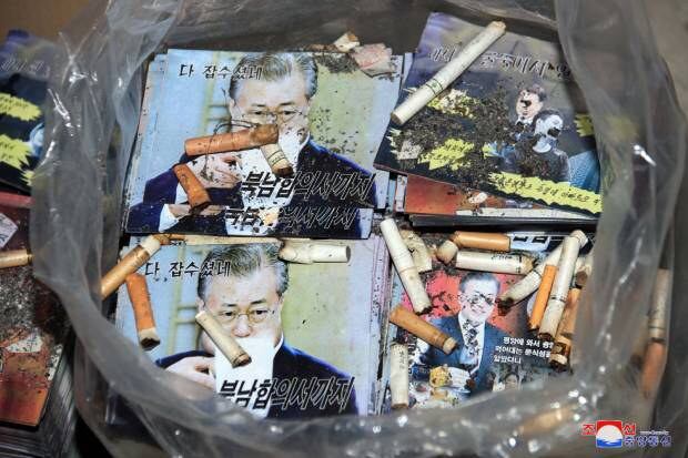 북한이 공개한 대남삐라(전단). 