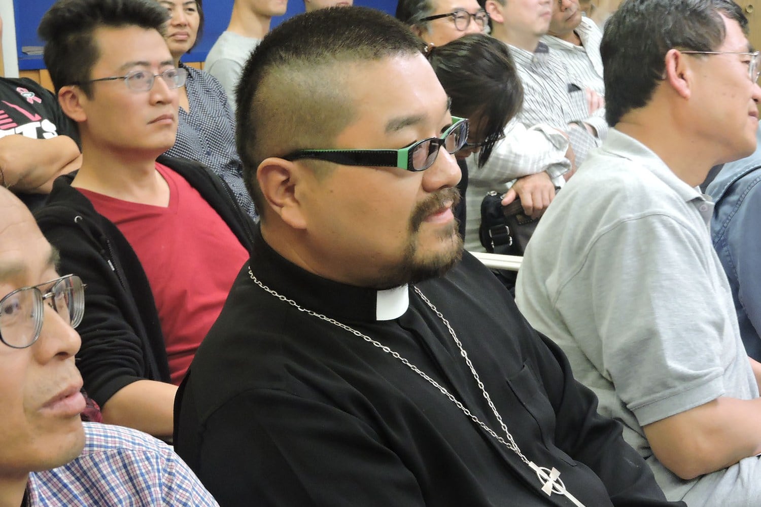 刘贻牧师参加旧金山华人中国民运和人权人士的集会(CK摄)