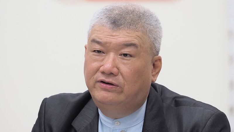 2019年12月23日，競爭力論壇執行長謝明輝︰這次選舉是藍綠對決，按照政治版圖分析，藍營未必如民調顯示落後那麼多。（鍾廣政 攝）