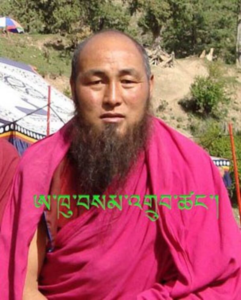 图片：2012年12月22日被拘捕的甘肃碌曲县多松多寺僧人格桑桑珠。（受访人提供）