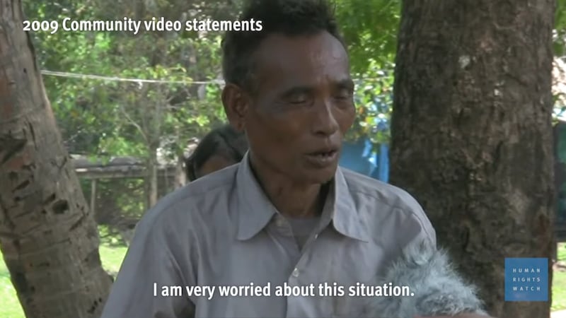 桑河下游二級水電站造成上下游數萬居民的生計損失。（「人權觀察」視頻截圖）