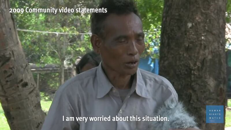 桑河下游二級水電站造成上下游數萬居民的生計損失。(「人權觀察」視頻截圖)