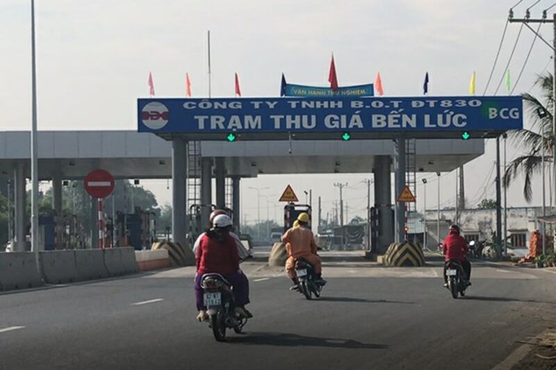 Hình minh họa. Trạm thu phí BOT Bến Lức, Đức Hòa.