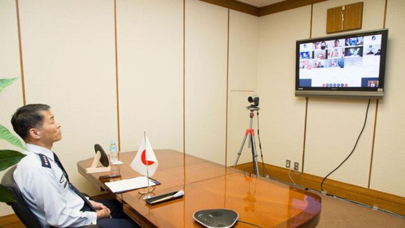 美国太平洋空军邀请19国空军司令举行视讯会议。(截图自pacaf.af.mil)