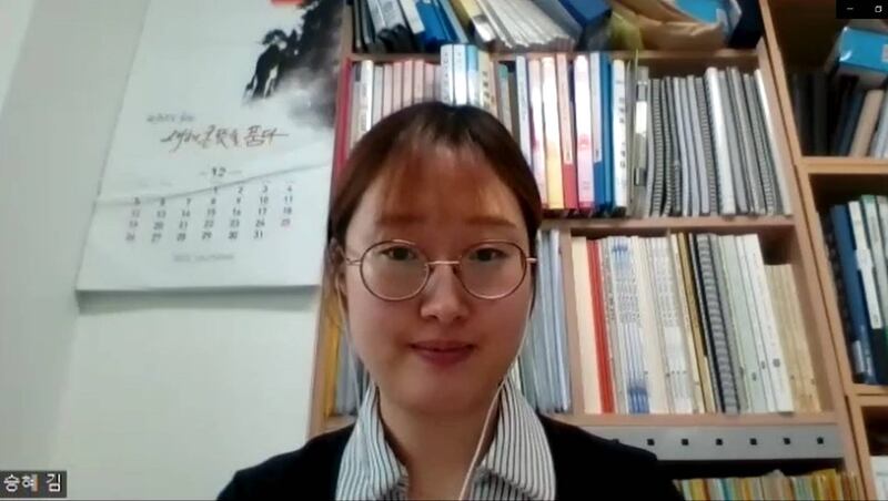 자유아시아방송(RFA)과 인터뷰 중인 한국의 북한인권정보센터(NKDB) 김승혜 연구원. /인터뷰 영상 캡쳐