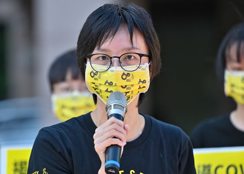 2022年1月26日，國際特赦組織台灣分會秘書長邱伊翎：中國上次主辦奧運前承諾改善人權，至今完全沒有實現。（鍾廣政 攝）