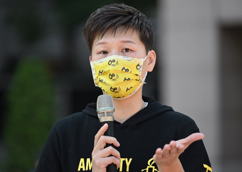 2022年1月26日，國際特赦組織台灣分會倡議部經理潘儀：中國政府應如期釋放李明哲。（鍾廣政 攝）