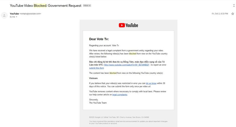 Các video trên kênh Vote Tv bị hạn chế ở Việt Nam theo yêu cầu của chính quyền Việt Nam.