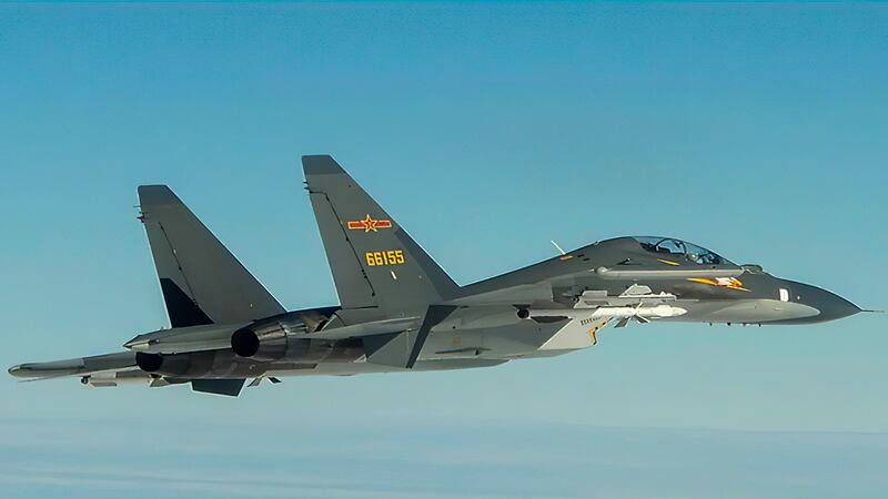 2020年9月10日，多架次中國蘇愷30戰機，連續兩天闖入台灣西南防空識別區。（台灣國防部提供）
