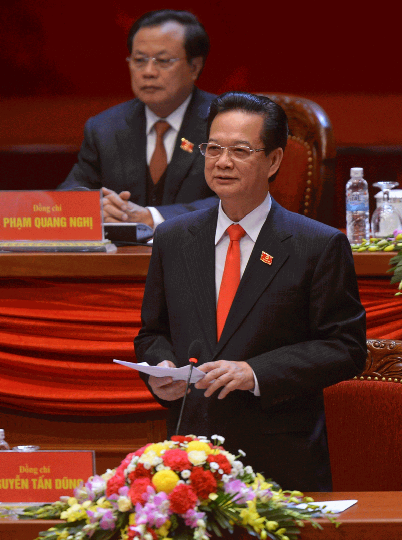 Hình minh họa. Thủ tướng Nguyễn Tấn Dũng phát biểu tại lễ khai mạc Đại hội Đảng 12 ở Hà Nội hôm 21/1/2016