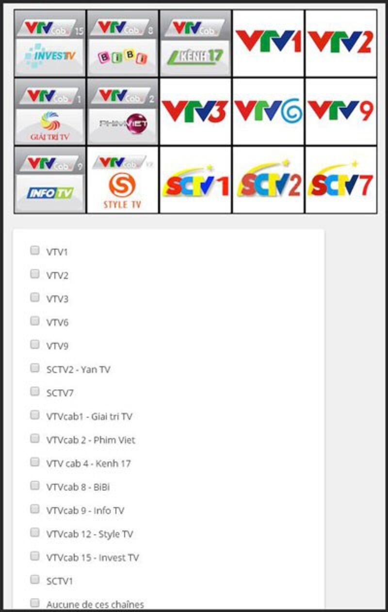 Hình minh họa một số kênh truyền hình VN. Screen capture.
