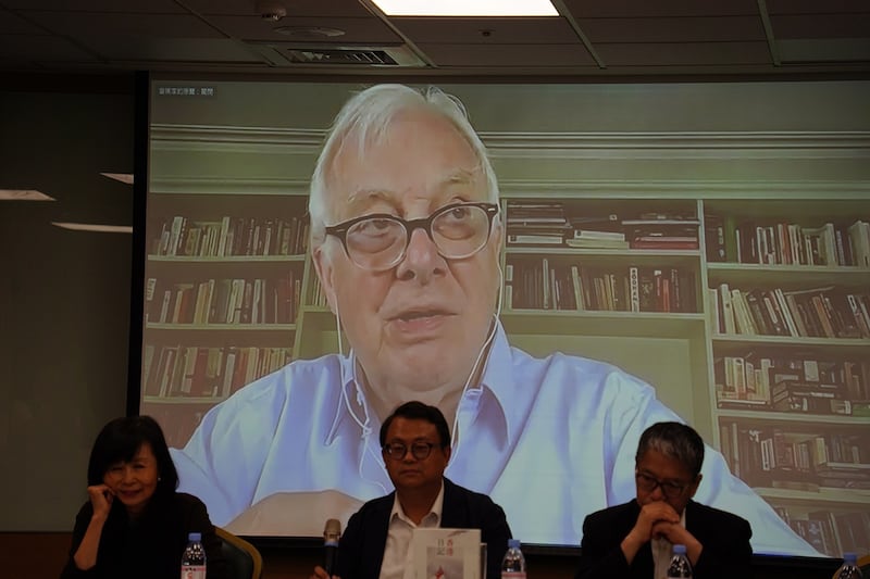 彭定康表示,中共不懂何谓自由法治,感到一个自由的香港是对政权的威胁。(记者淳音摄)