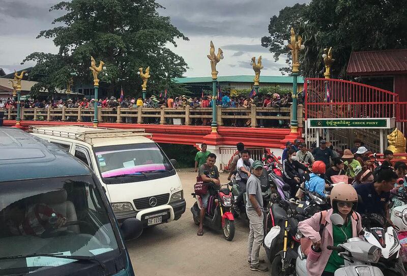 This image shared on social media by Cambodian senate president Hun Sen on June 13, 2025, shows the closed "Doung" border gate between Cambodia and Thailand in Battambang province.