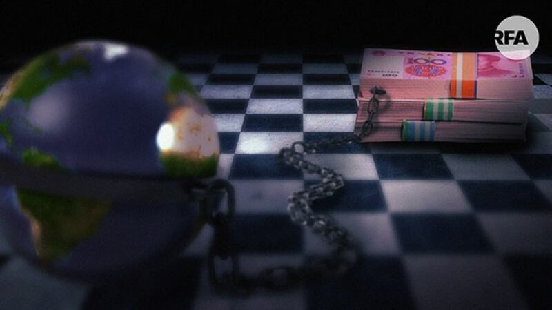 中国的“对外援助”（自由亚洲电台制图）