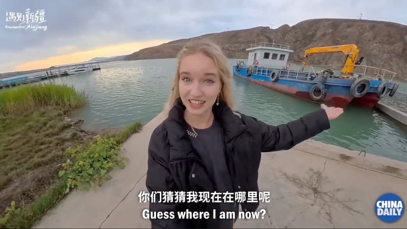 A Russian student named Melissa toured Tianyun’s fish farm in November 2025. Videos by “frontier influencers” are often amplified by state media outlets and state-run channels on social media.