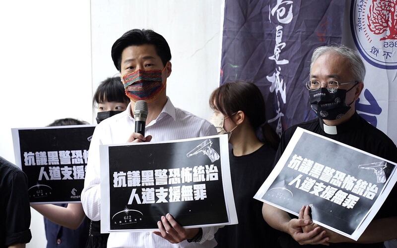 无党籍立委林昶佐呼吁台湾应和国际社会共同谴责港府打压香港民主人权。(记者李宗翰摄)