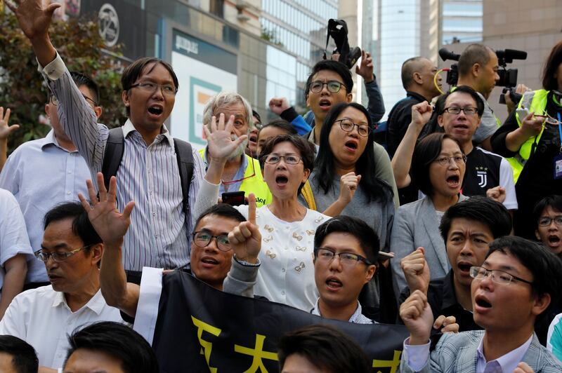 Hình minh họa. Người biểu tình Hong Kong đòi chính phủ phải đáp ứng đủ 5 yêu cầu. Hình chụp hôm 25/11/2019