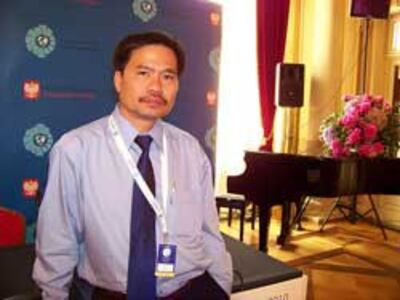 Ông Đỗ Thành Công, phát ngôn viên Đảng Dân Chủ Nhân Dân tại Hội nghị Dân chủ Cấp cao, diễn ra ở Ba Lan từ ngày 2 đến ngày 4 tháng 7 năm 2010. RFA Photo/Vân Anh. 