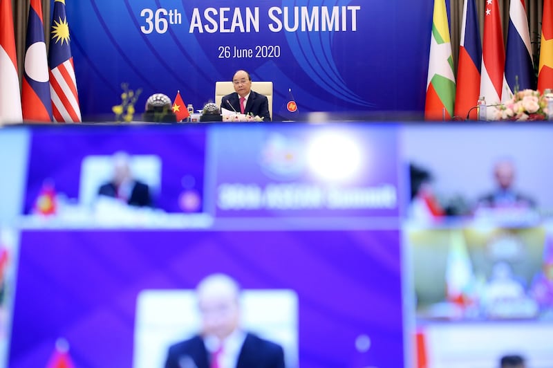 Hình minh hoạ. Thủ tướng Nguyễn Xuân Phúc tại Thượng đỉnh ASEAN trực tuyến ở Hà Nội hôm 26/6/2020