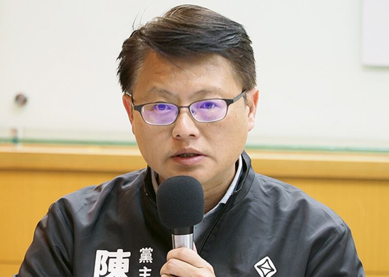 2020年1月4日，台灣基進黨主席陳奕齊︰唯有台灣保持民主制度，才能隔海為香港加油打氣。（鍾廣政 攝）