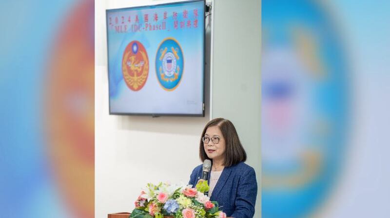 台湾海委会主委管碧玲主持“海域执法教官养成班—第二阶段训练”。(台湾海委会提供)