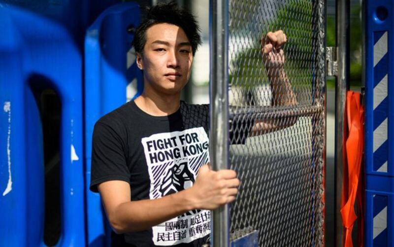 资料图片:香港民阵召集人岑子杰(法新社)