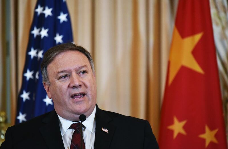 Hình minh hoạ. Ngoại trưởng Hoa Kỳ Mike Pompeo phát biểu tại một họp báo tại Washington DC hôm 9/11/2018