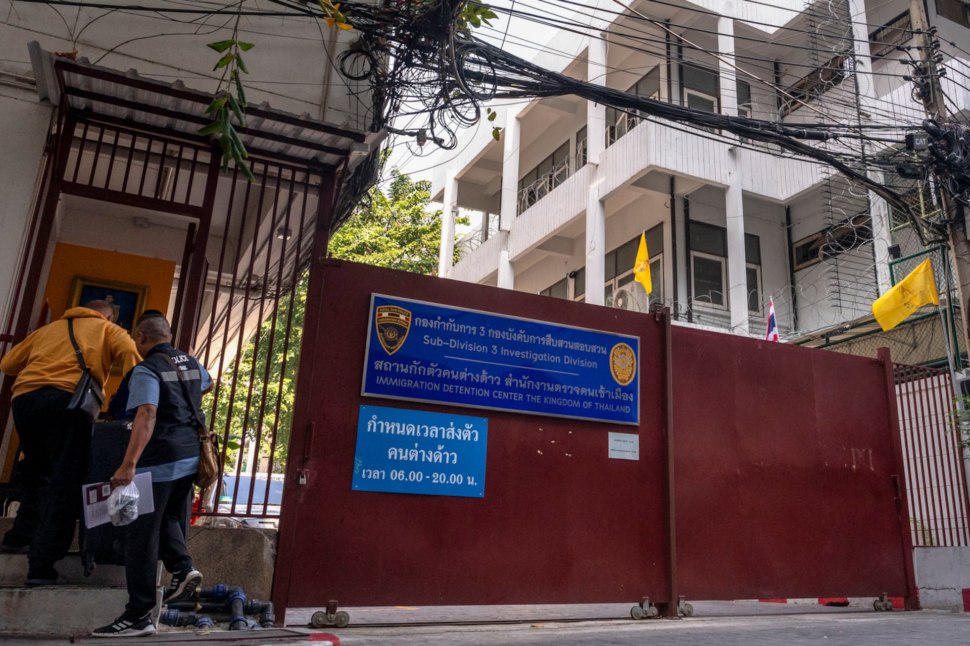Police enter an immigration detention centre in Bangkok on January 22, 2025.