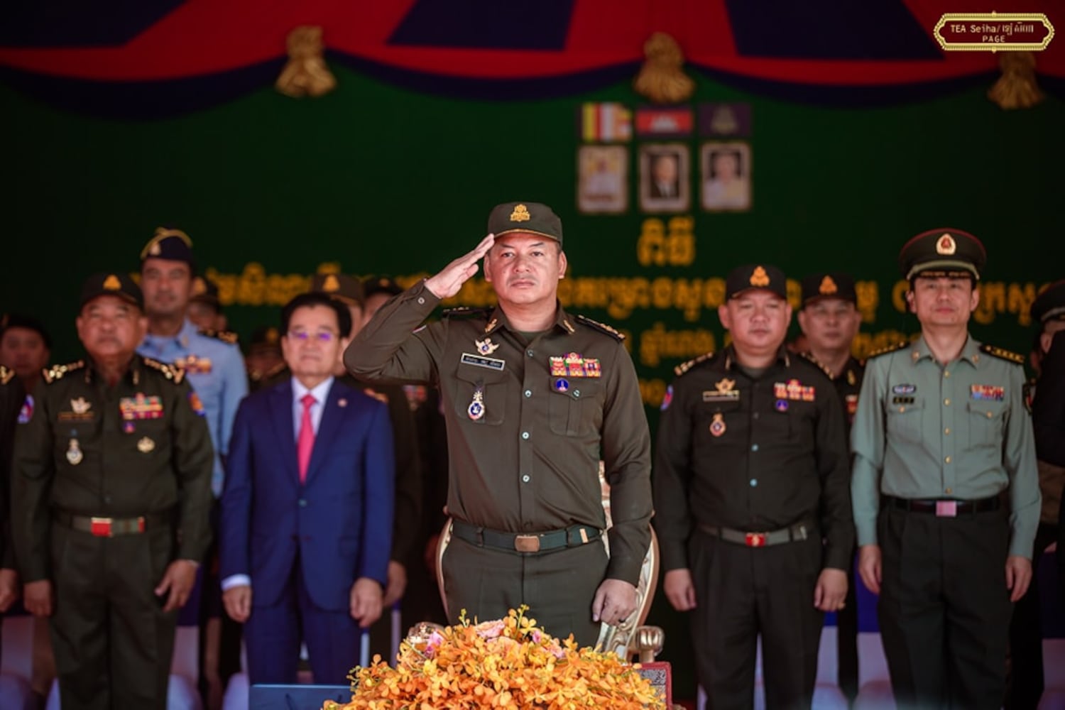 Cambodian Defense Minister and Deputy Prime Minister Tea Seiha at the groundbreaking ceremony of C-01 industrial park on March 10, 2025.