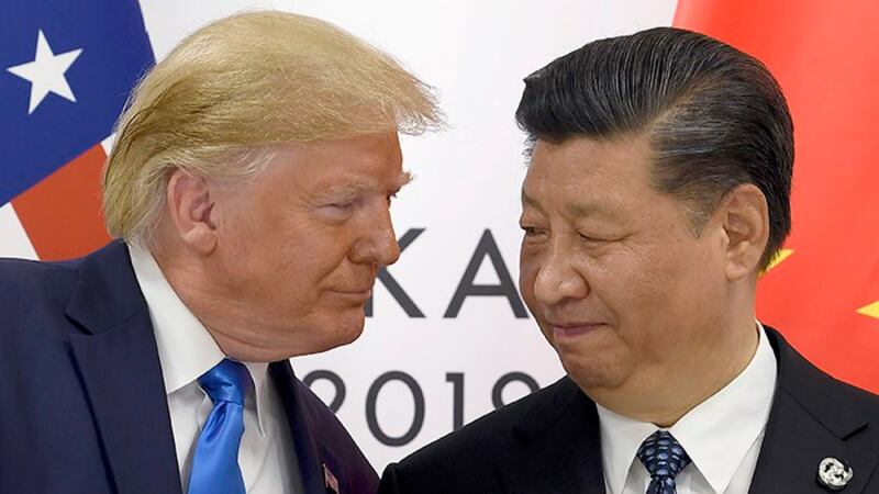 美国总统特朗普与中国领导人习近平（美联社）