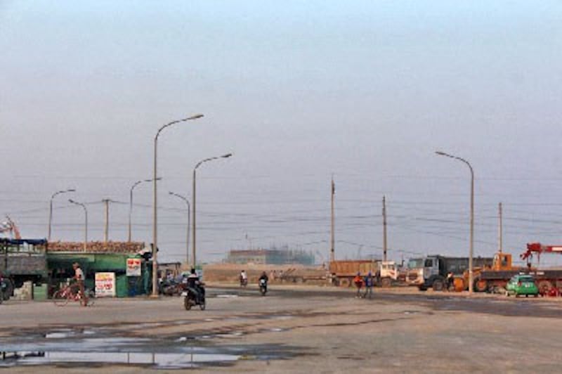 Đường vào công ty Formosa, khu công nghiệp Vũng Áng, Hà Tĩnh. RFA