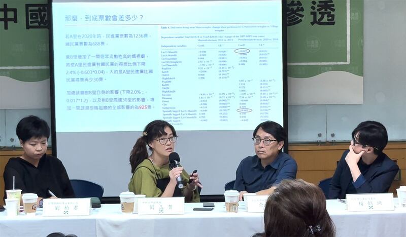 台湾世新大学副教授刘玉皙（左二）。（记者夏小华摄）