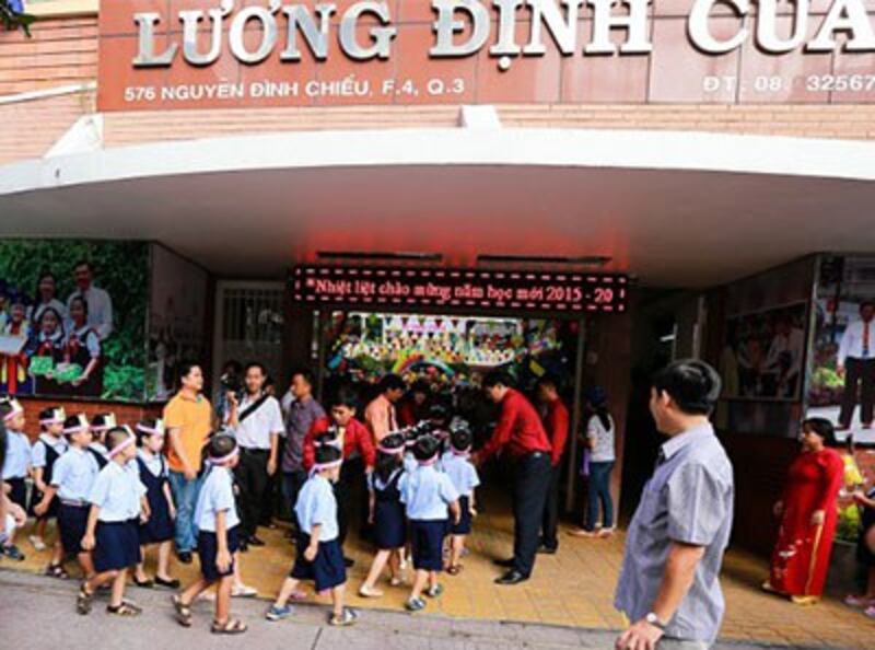 Học sinh tại Trường Tiểu học Lương Định Của, quận 3, Thành phố Hồ Chí Minh. Ảnh ngày 5 tháng 9 năm 2015. 