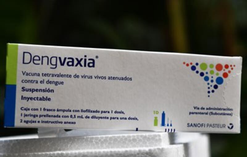 Vaccine phòng sốt xuất huyết loại mới của Sanofi, ảnh chụp hôm 9/9/2016. AFP PHOTO.