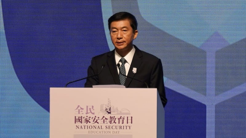 2021年4月15日，中联办主任骆惠宁在香港首个“全民国家安全教育日”表示，中央一旦出手必然到位。（路透社）
