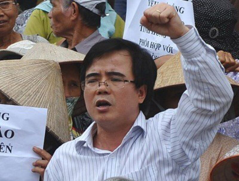 Le Quoc Quan takes part in an anti-China rally in Hanoi, July 8, 2012. Photo credit: AFP.