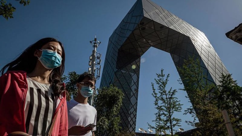 被美国列为“外交使团”的中国中央电视台(法新社图片)