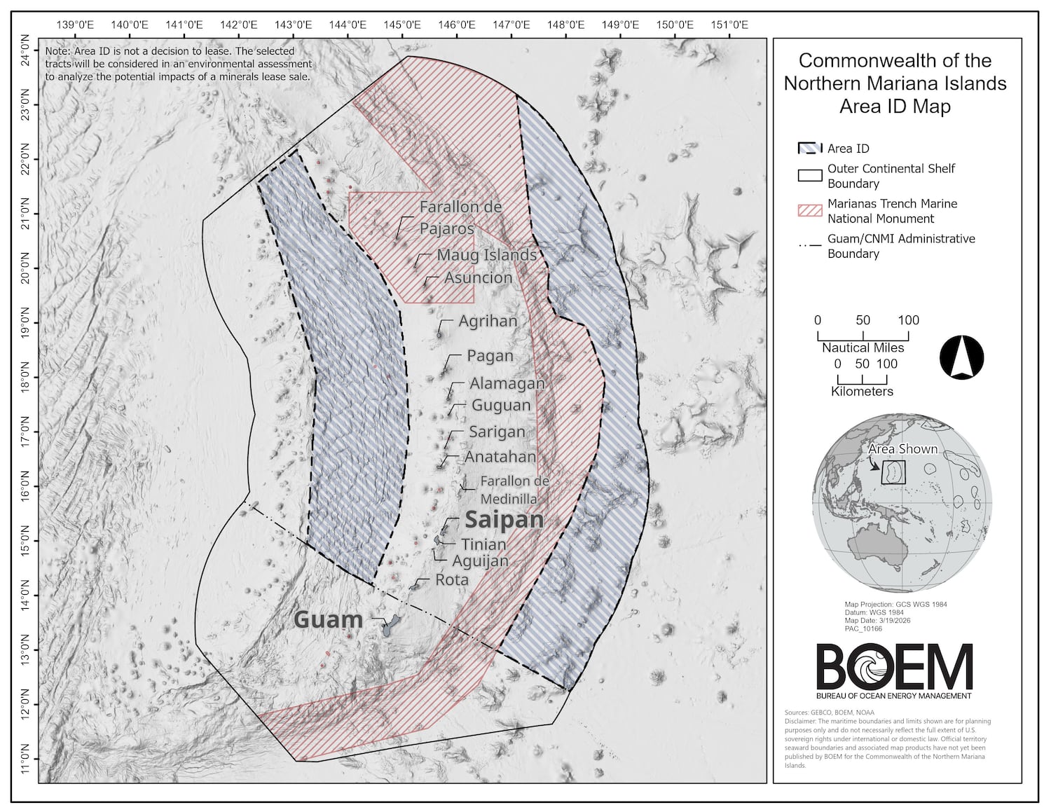 This map shows the areas identified in BOEM's proposal.