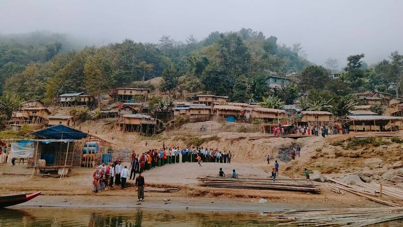 A refugee camp on the Myanmar-India border in Mizoram state’s Laung Talai district on Jan. 16, 2025.