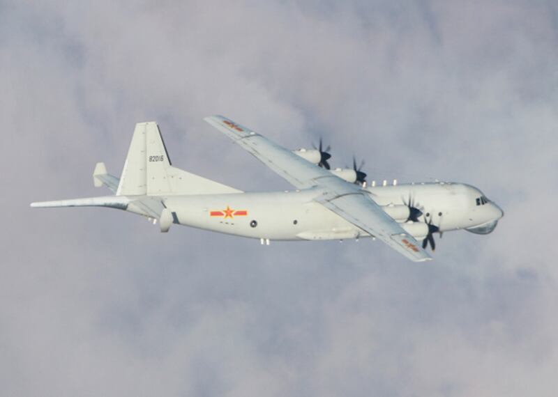 2021年1月15日,解放軍運8反潛機闖入台灣西南防空識別區。(國防部提供)