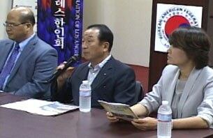 LA 한인회가 탈북자들의 생생한 이야기를 담은 영화 ‘48M’의 미국 상영에 힘을 보탤 것이라고 기자회견을 갖고 있다.
