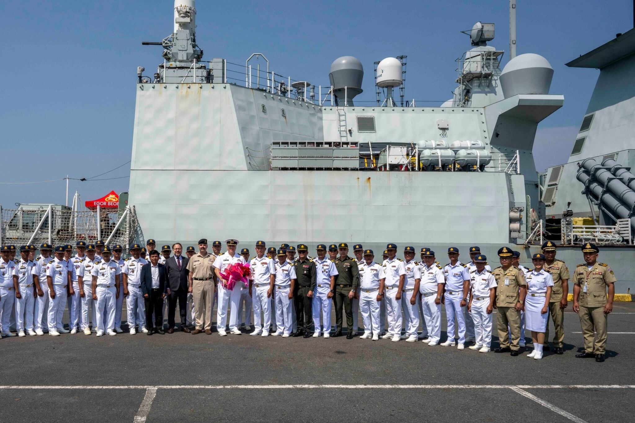 Welcome ceremony for the HMCS Ottawa at Sihanoukville Autonomous Port on Feb. 1, 2025
Credit: Facebook/HMCS Ottawa