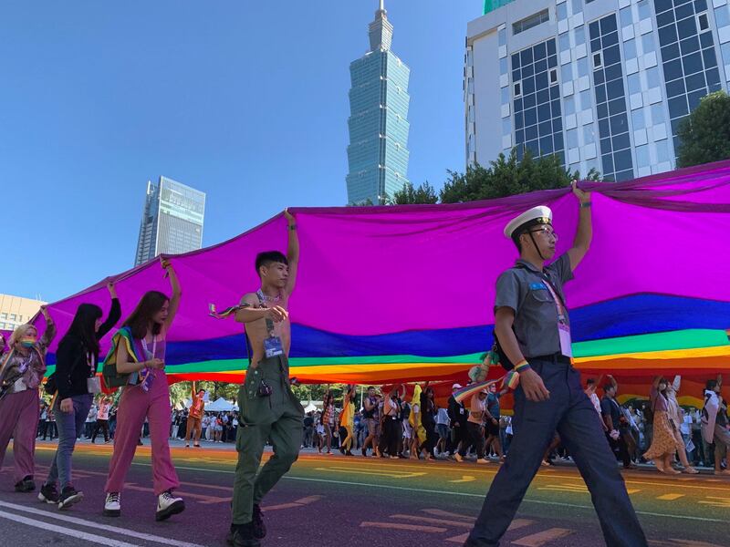 2020台湾同志大游行。(记者夏小华摄)